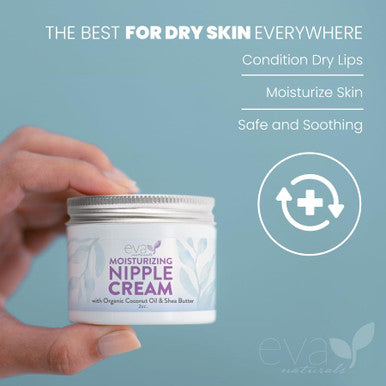 Eva Naturals Safe Nipple Cream For Breastfeeding Nipple Balm For Dry Cracked Nipples Lanolin Nipple Butter For Breastfeeding Pain With Organic Shea Butter Coconut Butter & Argan Oil