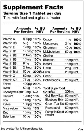 Multivitamin Supplement, Vegan Multivitamins, 26 Vitamin & Minerals For Metabolic & Immune Support ÃƒÂ¢Ã¢â€šÂ¬Ã¢â‚¬Å“ Multivitamin For Women & Men (3 Pack)