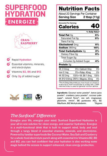 Sunfood Hydration - Energize.