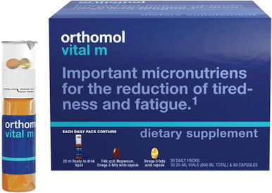 Orthomol Immun & Vital M Vials Men's Health and Immune Support Supplements 30-Day Supply