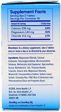 Slowmag Magnesium Chloride And Calcium 60 Tablets Each (Value Pack Of 4)