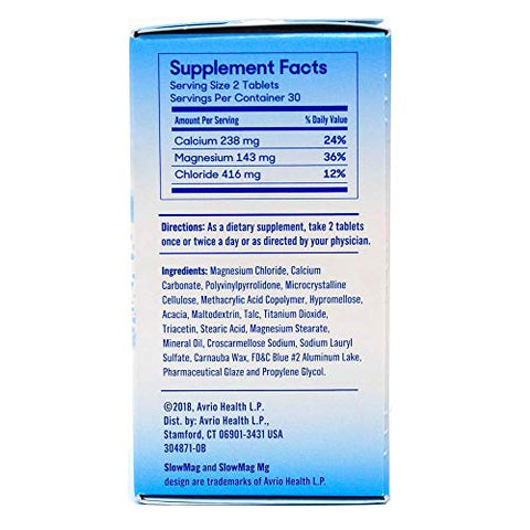 Slow-Mag Slow Mag Magnesium Chloride And Calcium 60 Tablets Each (Value Pack Of 4)