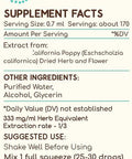 California Poppy A120 Alcohol Herbal Extract Tincture, Concentrated Liquid Drops Natural California Poppy (Eschscholzia Californica) Dried Herb and Flower (4 fl oz)