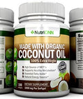 ORGANIC COCONUT OIL Capsules - 180 Softgels - 4000 MG Daily - Cold-Pressed Extra Virgin Coconut Oil - Certified USDA Organic - Great For Hair, Skin And Acne