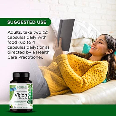 Emerald Labs Vision Health - Premium Eye Health Supplement With Lutein, Zeaxanthin & Albion Chelated Zinc - Vegan & Gluten- - 60 Vegetable Capsules (30-Day Supply)