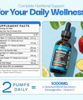 Drops Of Nature Ashwagandha & Turmeric Liquid Drops - Vitamin C Sea Moss Apple Cider Vinegar Bladderwrack - Vegan Liquid Drops For Comprehensive Wellness Support & Vital Immunity (Strawberry Ginger Lemonade 60Ml)