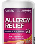HealthA2Z Fexofenadine HCl 180mg 24-Hour Allergy Relief