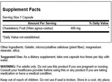 Swanson Chasteberry Fruit - Herbal Supplement Promoting Women's Health & Menopausal & Menstrual Support - May Support Balance & Skin Health - (120 Capsules 400mg Each)