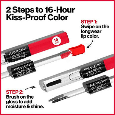 Revlon Liquid Lipstick With Clear Lip Gloss Colorstay Overtime Lipcolor Dual Ended With Vitamin E 410 Perennial Peach 0.07 Fl Oz