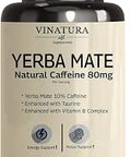 Yerba Mate 1400Mg Magic Natural Caffeine and Energy Supplements Usa Made and Tested High Potency Enhanced With Taurine And Vitamin B Complex 60 Capsules