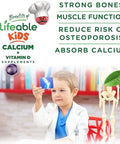 Lifeable Kids Calcium Gummies With Vitamin D3 500 Mg Calcium With Vitamin D3 1000 Iu Great Tasting Calcium Supplement For Kids For Bone Health And Teeth Growth 60 Gummies