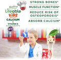 Lifeable Kids Calcium Gummies With Vitamin D3 500 Mg Calcium With Vitamin D3 1000 Iu Great Tasting Calcium Supplement For Kids For Bone Health And Teeth Growth 60 Gummies