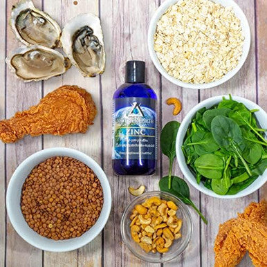Mother Earth Minerals - Zinc - Antioxidant, Aids Assimilation Of Vitamins, Normal Growth & Development, Maintenance Of Body Tissues - 8 Ounce 96 Servings