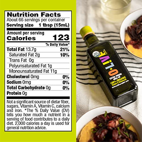 O-Live & Co. Premium Organic Extra Virgin Olive Oil | First Cold-Pressed | Non-GMO | 33 fl oz Bottle