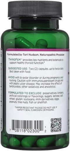 Vitanica ThyroFem Thyroid Gland Support Vegan 60 Capsules