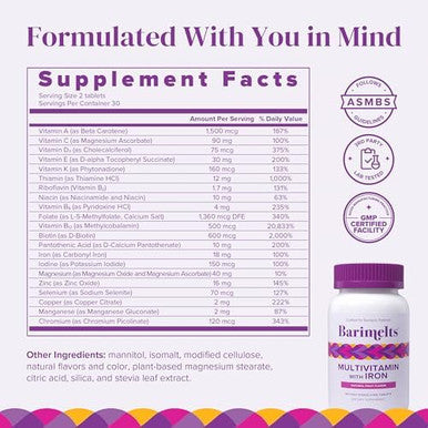 Barimelts Path To Bariatric Success Pack - Multivitamin With Iron, Calcium Citrate, And Adek