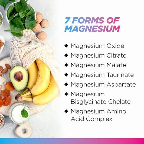 Livingood Daily Magnesium Supplement With Magnesium Glycinate Citrate Malate Oxide Aspartate Amino Acid Complex And Chicory Root For Heart Health Sleep And Muscle Support 300Mg 60 Capsules
