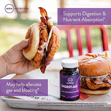 MRM Nutrition Digest-All AÃƒâ€šÃ‚Â® | Digestive Enzymes | Improved Digestion and Absorption | Lactase + Amylase + Lipase| May Help with Bloating and Gas| 100% Vegetarian | Gluten- | 100 Capsules