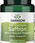 Swanson Full Spectrum Saffron (Whole Ground Stigmas)-Herbal Supplement Promoting Natural Mood Support & Stress Management - Organic Spanish Saffron Supplement-(60 Veggie Capsules 15mg Each)
