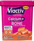 Viactiv Calcium +Vitamin D3 Supplement Soft Chews Caramel 60 Chews - Calcium Dietary Supplement For Bone Health