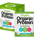Orgain Organic Vegan Protein Powder Travel Packs Vanilla Bean And Chocolate Fudge (10 Packets Each)