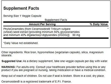 Swanson Advanced Phytoceramides 30 Milligrams 30 Veg Capsules (2 Pack)