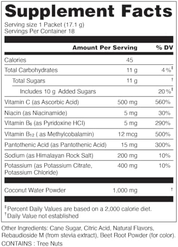 Bucked Up Hydration - Strawberry Lemonade Electrolyte And Hydration Powder Drink Mix 18 Packs (18 Servings)