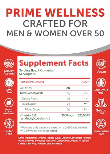 Lunakai Beet Root And Vitamin B12 Gummies For Adults 50 Plus Bundle Proprietary Antioxidant Blend - Heart & Circulation Support Energy & Vitality Boost High Strength