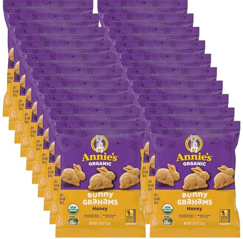Annie's Organic Baked Graham Snacks Honey Bunny Grahams 1.25 oz (Pack of 20)