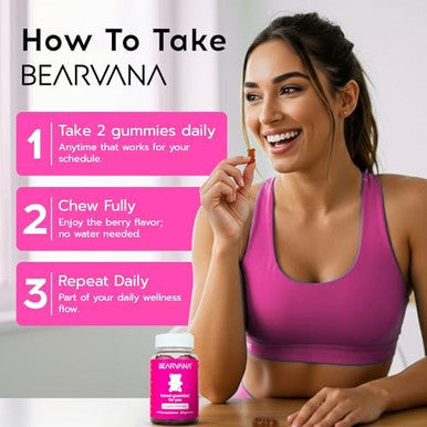 BEARVANA Women's Multivitamin Gummies Top Support - Includes Herbal Extracts & Essential Vitamins - Berry Flavor - 60 Gummies