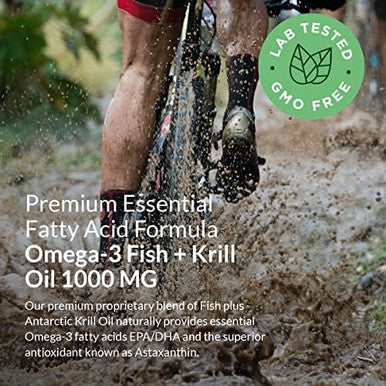 Futurebiotics Omega3 Fish + Krill Oil 1000 Mg Omega3 Epa/Dha & Astaxanthin Nongmo 120 Softgels (60 Servings)