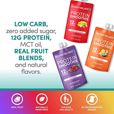Designer Wellness Protein Smoothies Original Variety Pack & Super Fruits Variety Pack Bundle