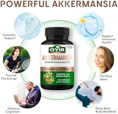 OYIR 300 Billion Afu Akkermansia Probiotic Glp 1 Probiotic Akkermansia Muciniphila Supplement Support Digestive, Immune, Overall Health For Men and Women Enhances Gut Lining Function