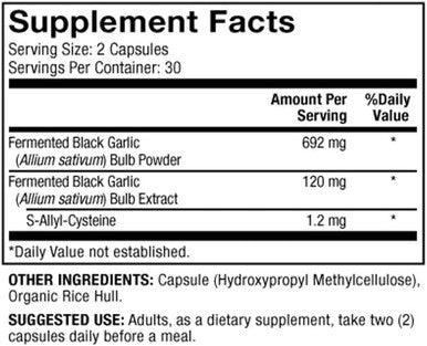 Dr. Mercola Fermented Black Garlic Dietary Supplement, 30 Servings (60 Capsules), Supports Immune Health and Blood Pressure Health, Non GMO, Soy-, Gluten