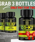 Elements Vitamin D3 K2 With Magnesium Glycinate + Zinc & Calcium Magnesium 1500Mg D3 10,000 Iu K2 (Mk7) 200Mcg Zinc 50Mg Calcium 50Mg Immunity, Bone & Recovery Support - Vegan, Non-Gmo