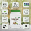 Morning Pep 100% Pure Monk Fruit extract sweetener, No Erythritol 5 oz and Morning Pep Monk Fruit Sweetener, golden Sugar Substitute, 2.5 lb