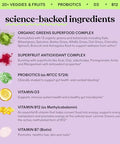 Lemme Greens Superfood Gummies W/Multi - Support Gut Health & Reduce Bloating 20 Organic Greens And Superfruits Clinically Studied Probiotics D3 B12 - Berries & Greens Flavored (60 Count)