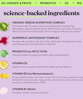 Lemme Greens Superfood Gummies W/Multi - Support Gut Health & Reduce Bloating 20 Organic Greens And Superfruits Clinically Studied Probiotics D3 B12 - Berries & Greens Flavored (60 Count)