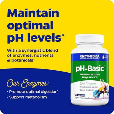 Enzymedica Phbasic Includes Digestive Enzymes Nutrients & Herbs Supports Healthy Digestion & Ph Balance 120 Count