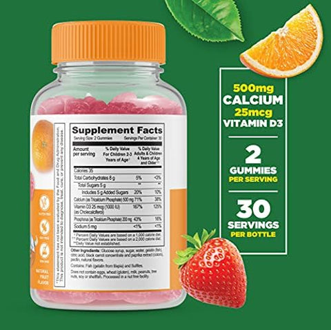 Lifeable Biotin Kids + Calcium with Vitamin D Kids Gummies Bundle Great Tasting Vitamin Supplement Gluten Free GMO Free Chewable Gummy