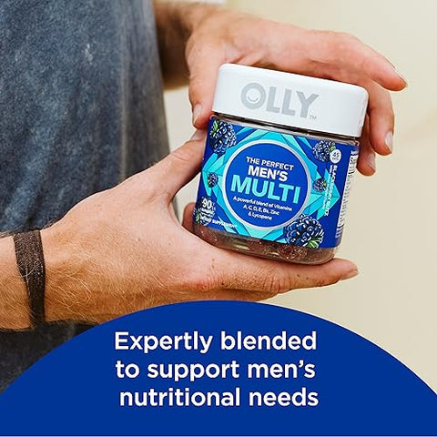 Olly Men'S Multivitamin Gummy Overall Health And Immune Support & Metabolism Gummy Rings Apple Cider Vinegar Vitamin B12 Chromium