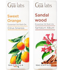Gya Labs Sweet Orange & Sandalwood Roll On Set - Essential Oils Aromatherapy Roll On With Essential Oil Set - 2X0.34 Fl Oz - Gya Labs