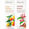 Gya Labs Sweet Orange & Sandalwood Roll On Set - Essential Oils Aromatherapy Roll On With Essential Oil Set - 2X0.34 Fl Oz - Gya Labs
