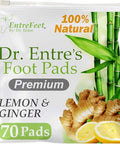 Entrefeet Dr. Entre'S Foot Pads Lemon & Ginger To Feel Better Sleep Better & Relieve Stress Foot Patches 70 Pack