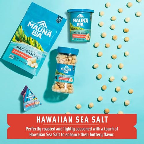 Mauna Loa Sea Salt Roasted Macadamia Nuts 6 oz Jar Premium Hawaiian Nuts Keto Friendly Gluten Healthy Snack
