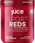 Terra Kai Organics Juce Sr7 Sport Reds Organic Fruit & Veggies W/Pea Protein 43 Superfoods Antioxidants Mushrooms Beets Herbal Adaptogens Probiotic Fiber Garden Berry Flavor (30 Servings)