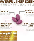 Hair Vitamins Women, Ultra Strength 5000Mcg Biotin, Collagen, Paba & More - Womens Hair Growth, Skin, Nails & Keratin Support Supplement, Infused W/ Argan Oil & Hyaluronic Acid, Non-Gmo - 120 Softgels