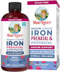 Maryruth'S Maryruth S Prenatal Postnatal Iron Liquid Iron Supplement For Prenatal & Postnatal With Ferrochel Red Blood Cell Production Sugar Free Vegan Non-Gmo Gluten Free 15.22 Fl Oz