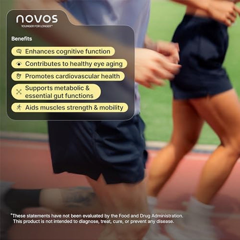 Novos Vital Nutritional Supplement Chews For Organ Liver Brain Eyes Heart Gut Support Nattokinase Lutein Inulin Rutin Tropical Flavor (120 Count)