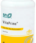 Klaire Labs SFI Health VitaPrime - Iron Free Multivitamin for Women & Men - Promote Immune Function & Support Nutritional Gaps - Two-Per-Day Multivitamin with Methyl Folate & B12 (60 Tablets)